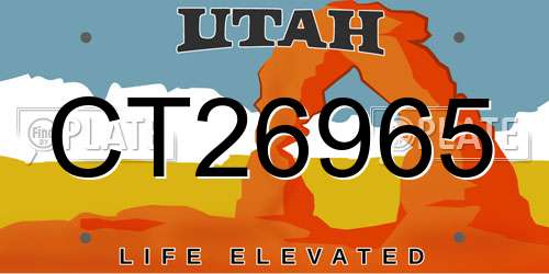 CT26965 Utah License Plate