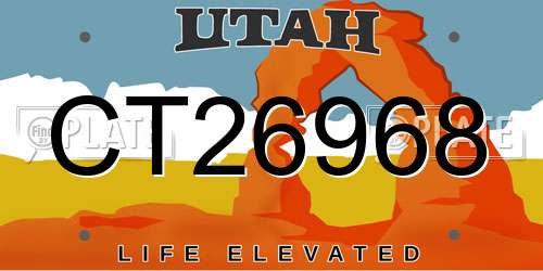 CT26968 Utah License Plate