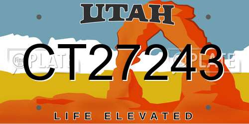 CT27243 Utah License Plate