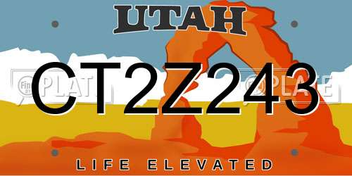CT2Z243 Utah License Plate