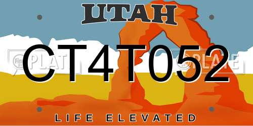 CT4T052 Utah License Plate