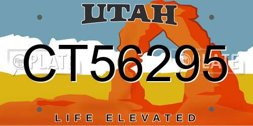 CT56295 Utah License Plate