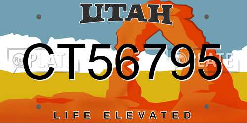 CT56795 Utah License Plate