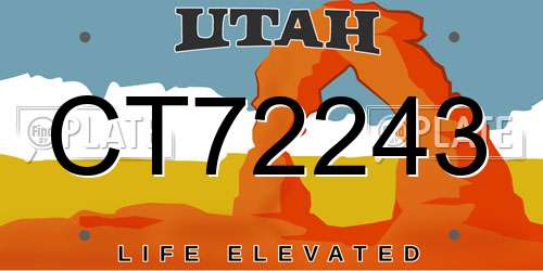 CT72243 Utah License Plate
