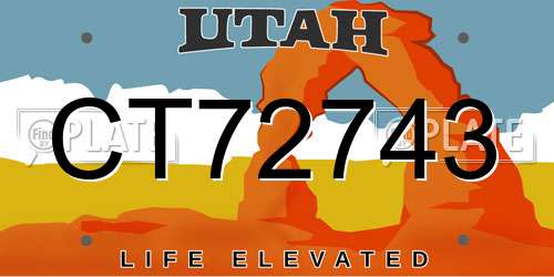 CT72743 Utah License Plate