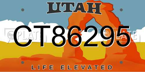 CT86295 Utah License Plate
