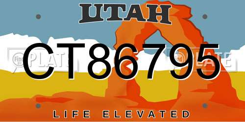 CT86795 Utah License Plate