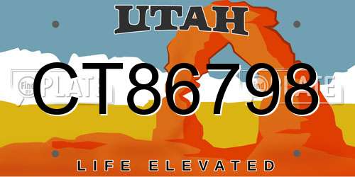 CT86798 Utah License Plate