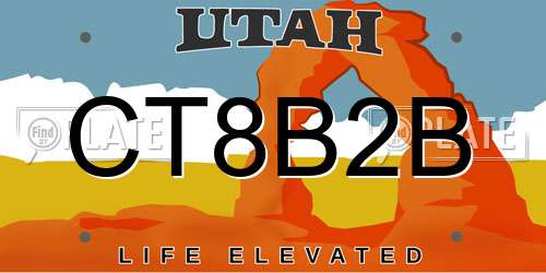 CT8B2B Utah License Plate