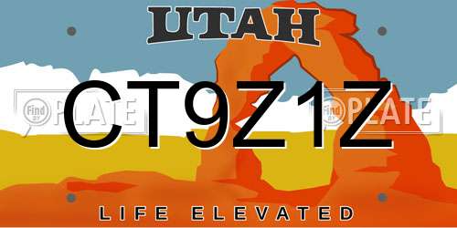 CT9Z1Z Utah License Plate