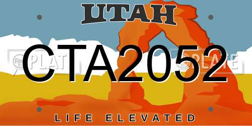 CTA2052 Utah License Plate