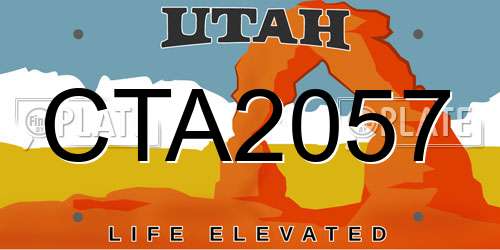 CTA2057 Utah License Plate