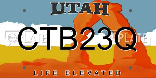 CTB23Q Utah License Plate