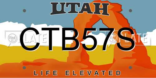 CTB57S Utah License Plate