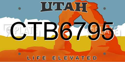 CTB6795 Utah License Plate