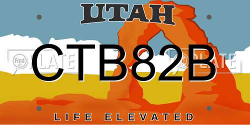 CTB82B Utah License Plate