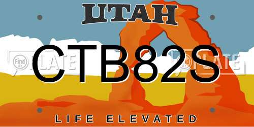 CTB82S Utah License Plate