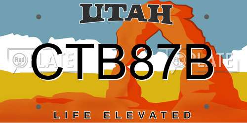 CTB87B Utah License Plate