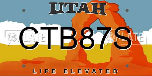 CTB87S Utah License Plate