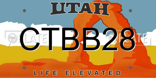 CTBB28 Utah License Plate