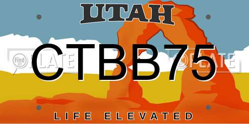 CTBB75 Utah License Plate