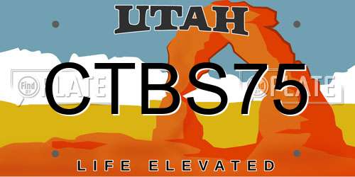 CTBS75 Utah License Plate
