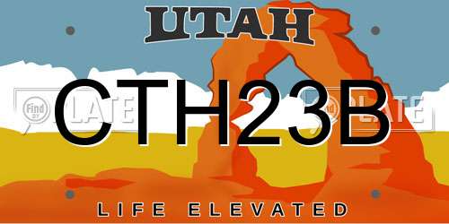 CTH23B Utah License Plate