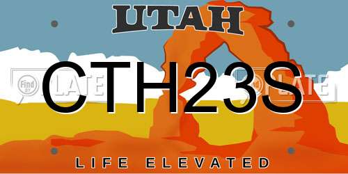 CTH23S Utah License Plate