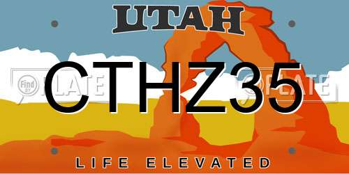 CTHZ35 Utah License Plate