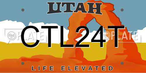 CTL24T Utah License Plate