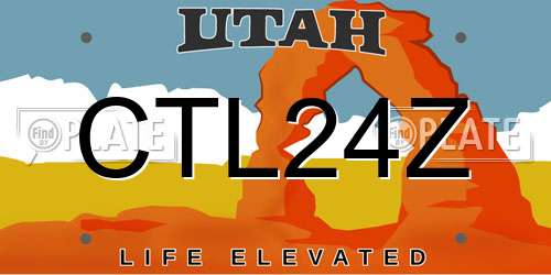 CTL24Z Utah License Plate