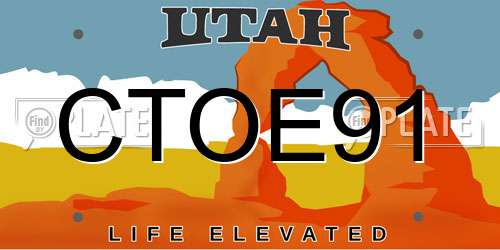 CTOE91 Utah License Plate