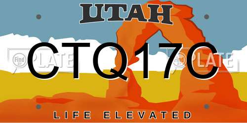 CTQ17C Utah License Plate