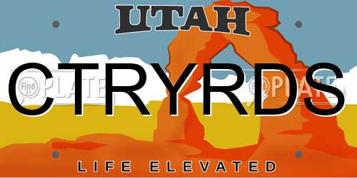 CTRYRDS Utah License Plate