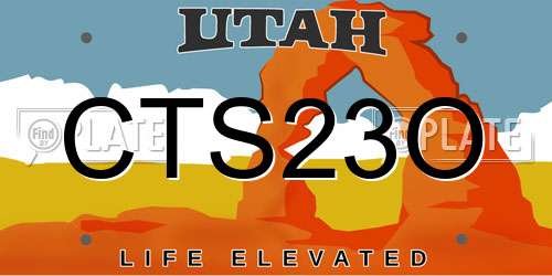 CTS23O Utah License Plate