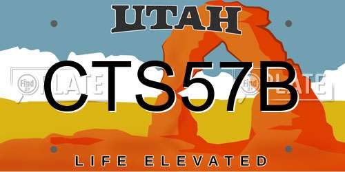CTS57B Utah License Plate