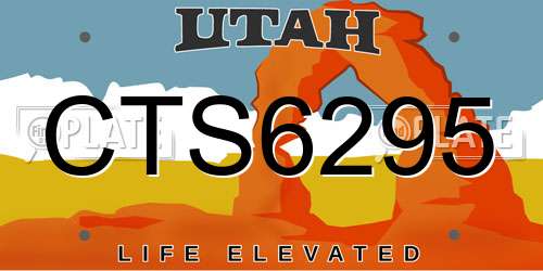 CTS6295 Utah License Plate