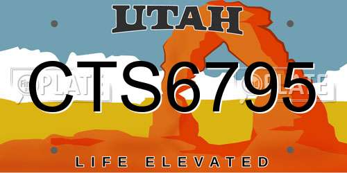 CTS6795 Utah License Plate