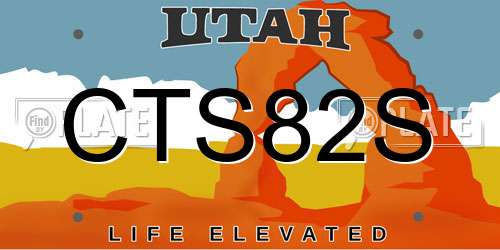 CTS82S Utah License Plate