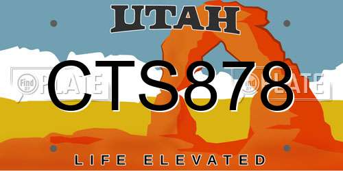 CTS878 Utah License Plate