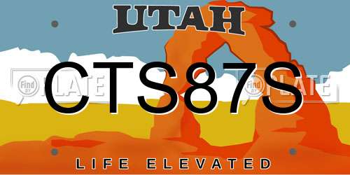 CTS87S Utah License Plate