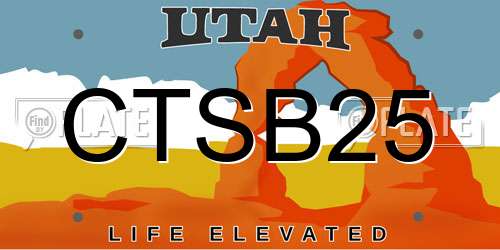 CTSB25 Utah License Plate