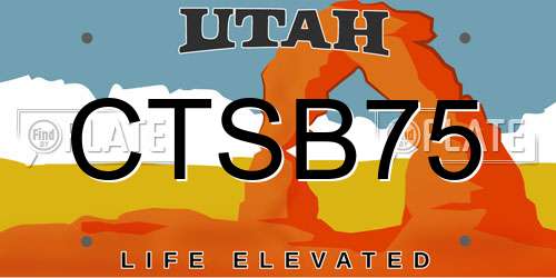 CTSB75 Utah License Plate