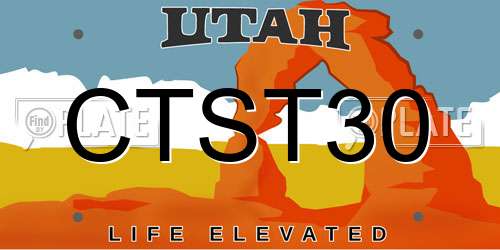 CTST30 Utah License Plate