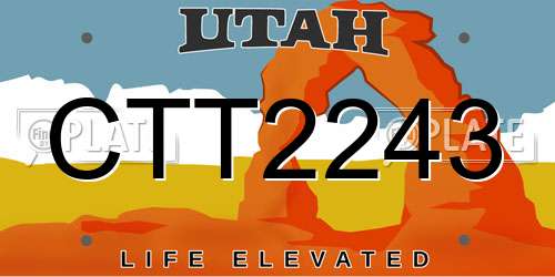 CTT2243 Utah License Plate