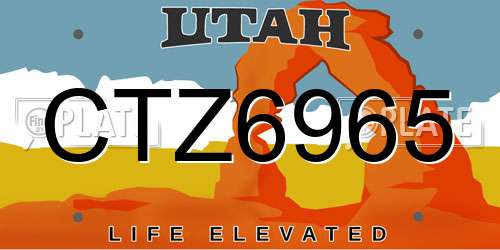 CTZ6965 Utah License Plate