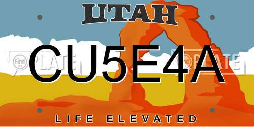 CU5E4A Utah License Plate