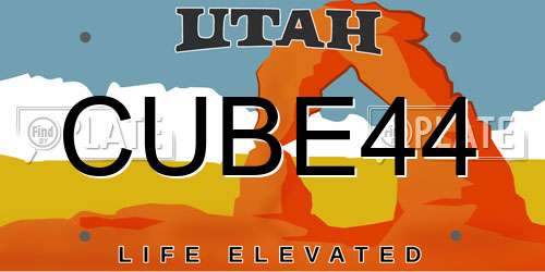 CUBE44 Utah License Plate