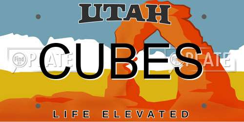 CUBES Utah License Plate