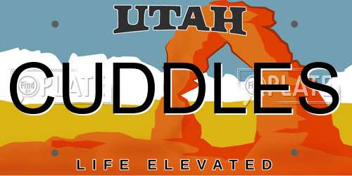 CUDDLES Utah License Plate